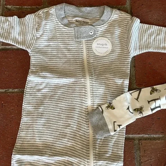 Burt's Bees Baby Pajamas Zip Front Non-slip Footed Pjs, 100% Organic Cotton‎ - Picture 5 of 9